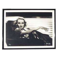 Large 1938 Marlene Dietrich Photo by George Hurrell, Signed and Numbered