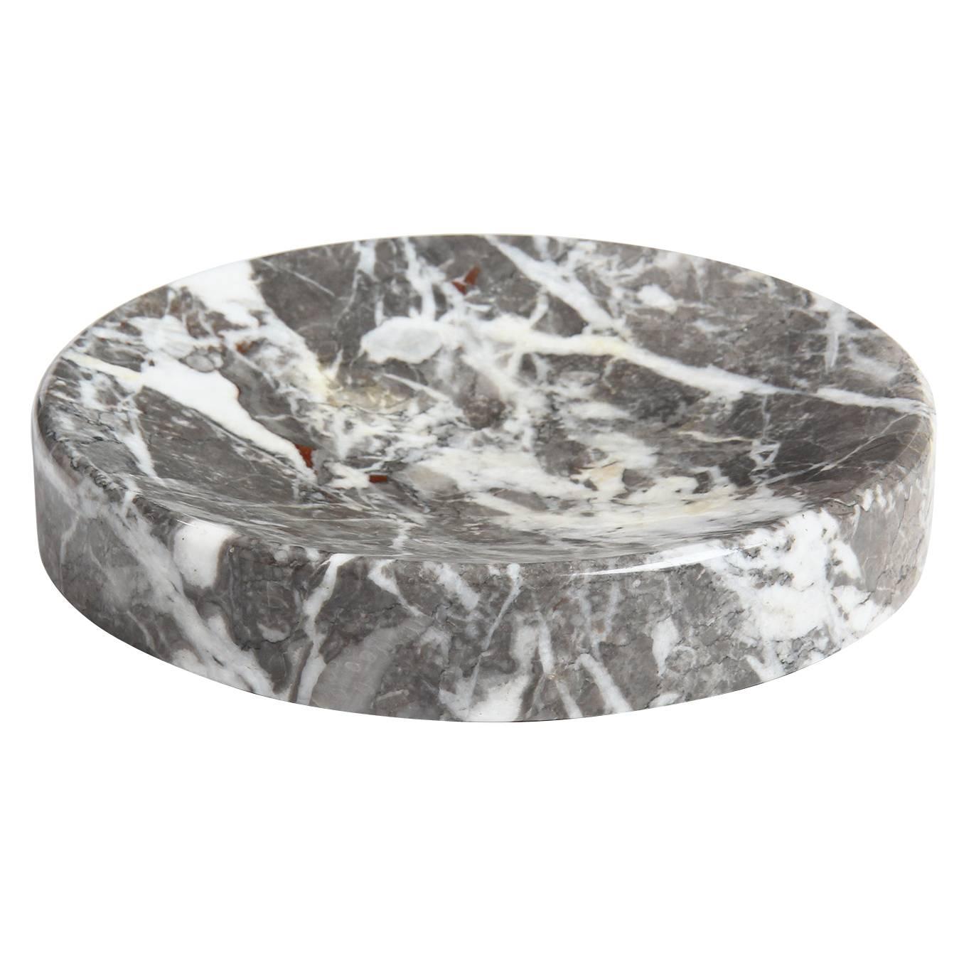 Shallow Convex Figured Marble Bowl