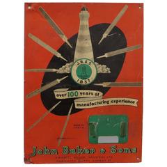 Vintage Tin Advertising Sign from India, Printed Lithograph, circa 1990s