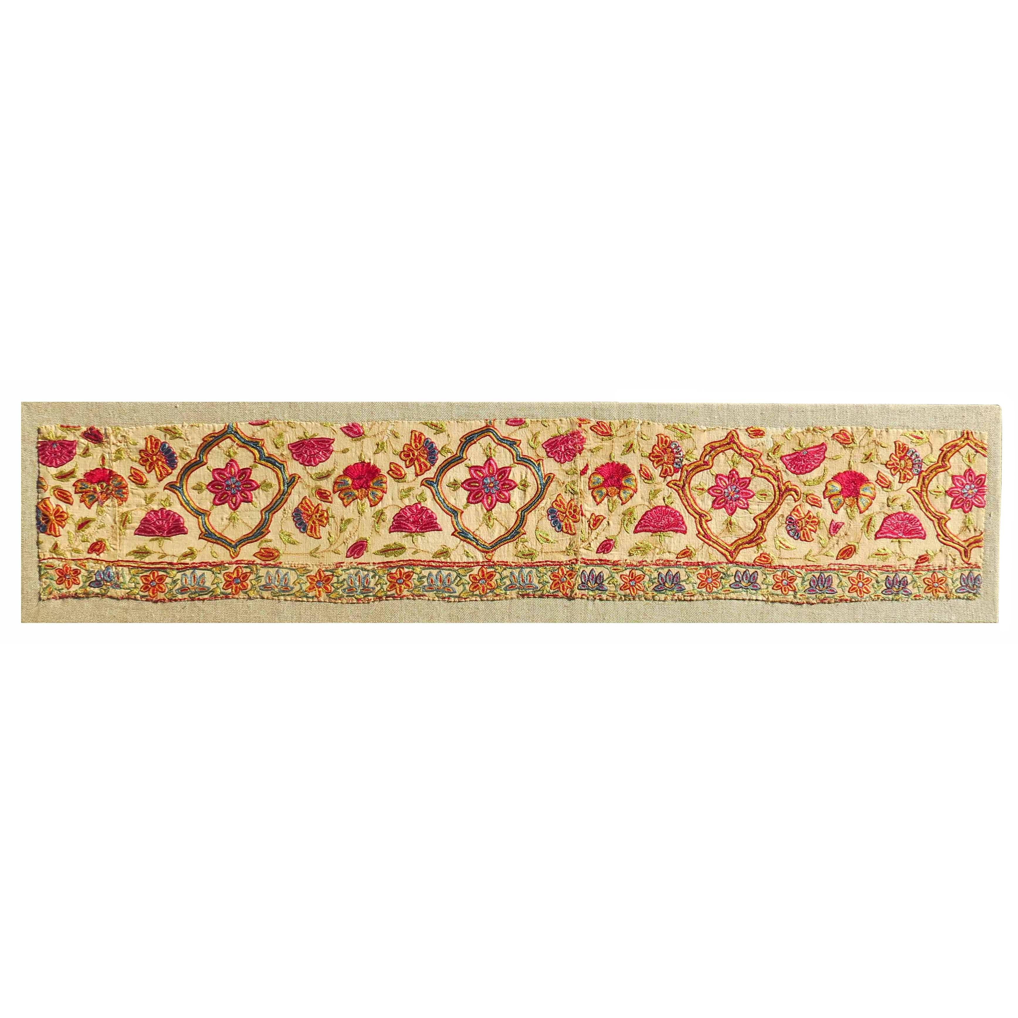 Antique Embroidery Fragment from India, Gujarat Area, Mid-19th Century For Sale