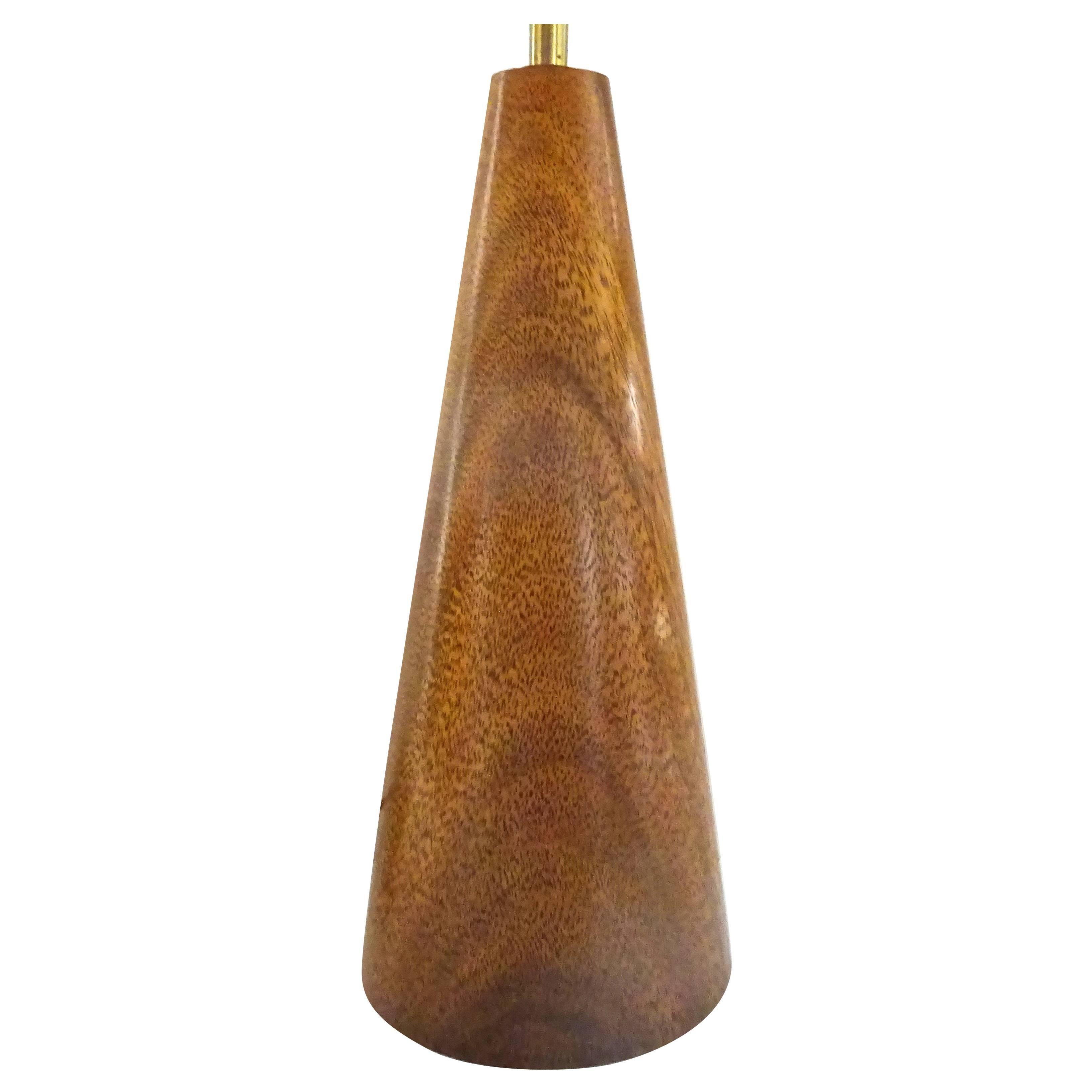 Sculptural 1960s Bob Stocksdale Studio Exotic Wood Table Lamp For Sale