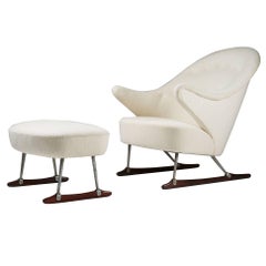 Sleigh Chair Designed by Børge Mogensen for Tage M Christensen & Co., 1950s