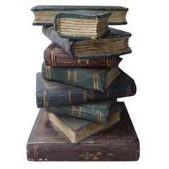 Napoleon III Style Stacked Wooden Book Side Table