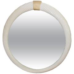 Large Lacquered Karl Springer Style Mirror