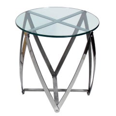 Sculptural Modernist Chromed Metal Table by John Vesey