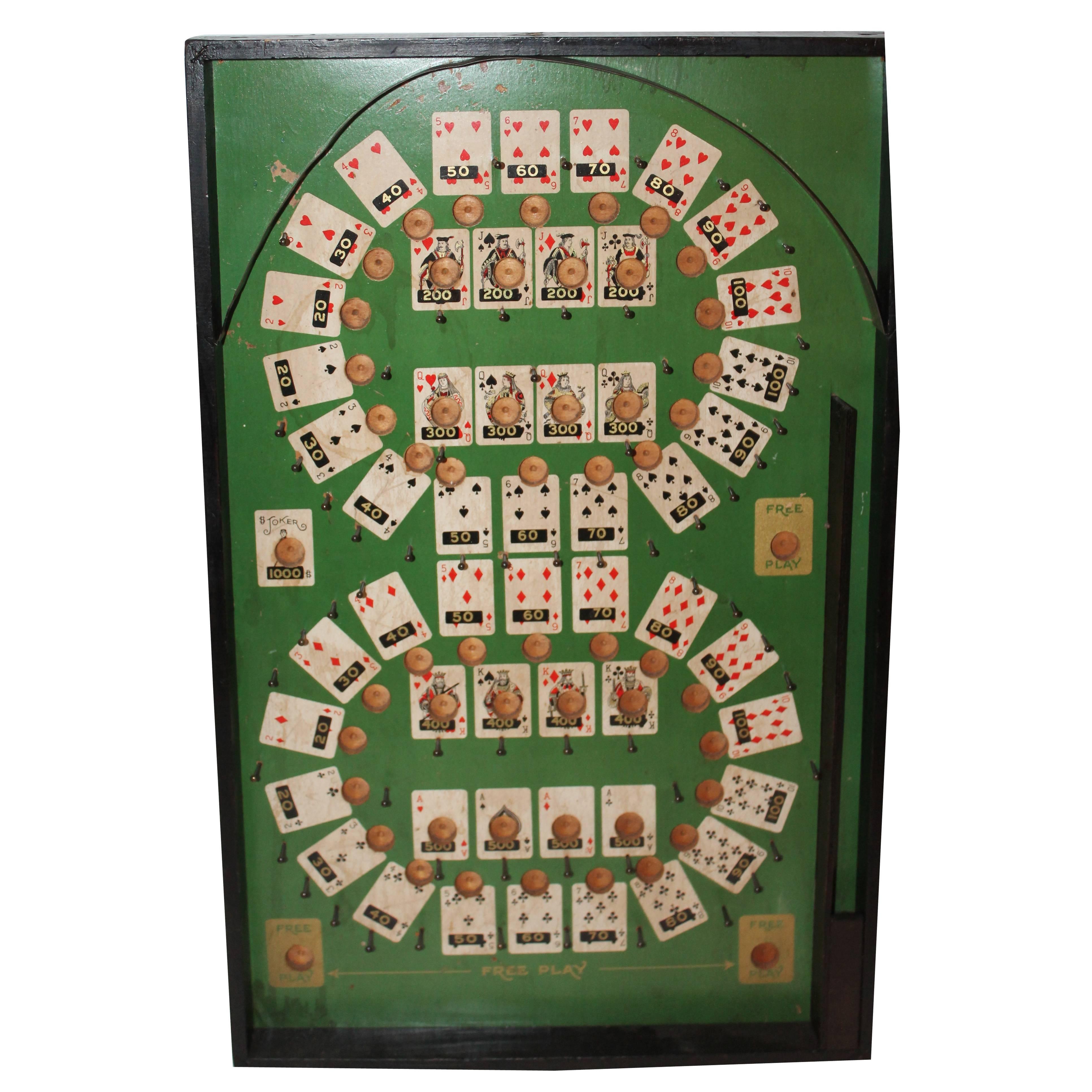 Rare Lindstrom's Poker Ball Pin Game Board