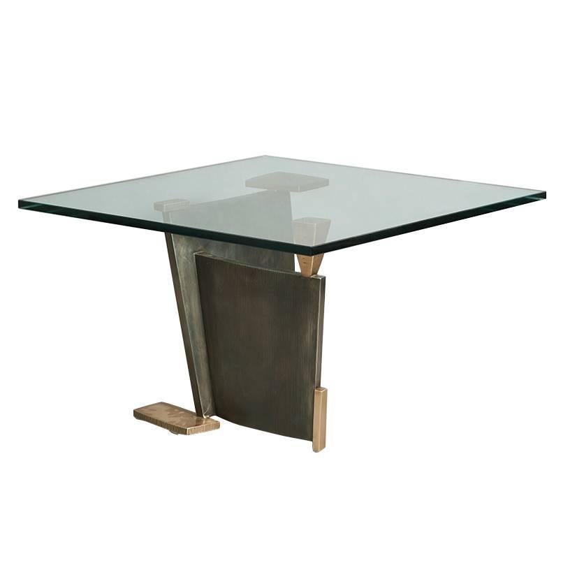 Gary Magakis, Steel and Bronze Sculptural Low Table, USA, 2015 For Sale