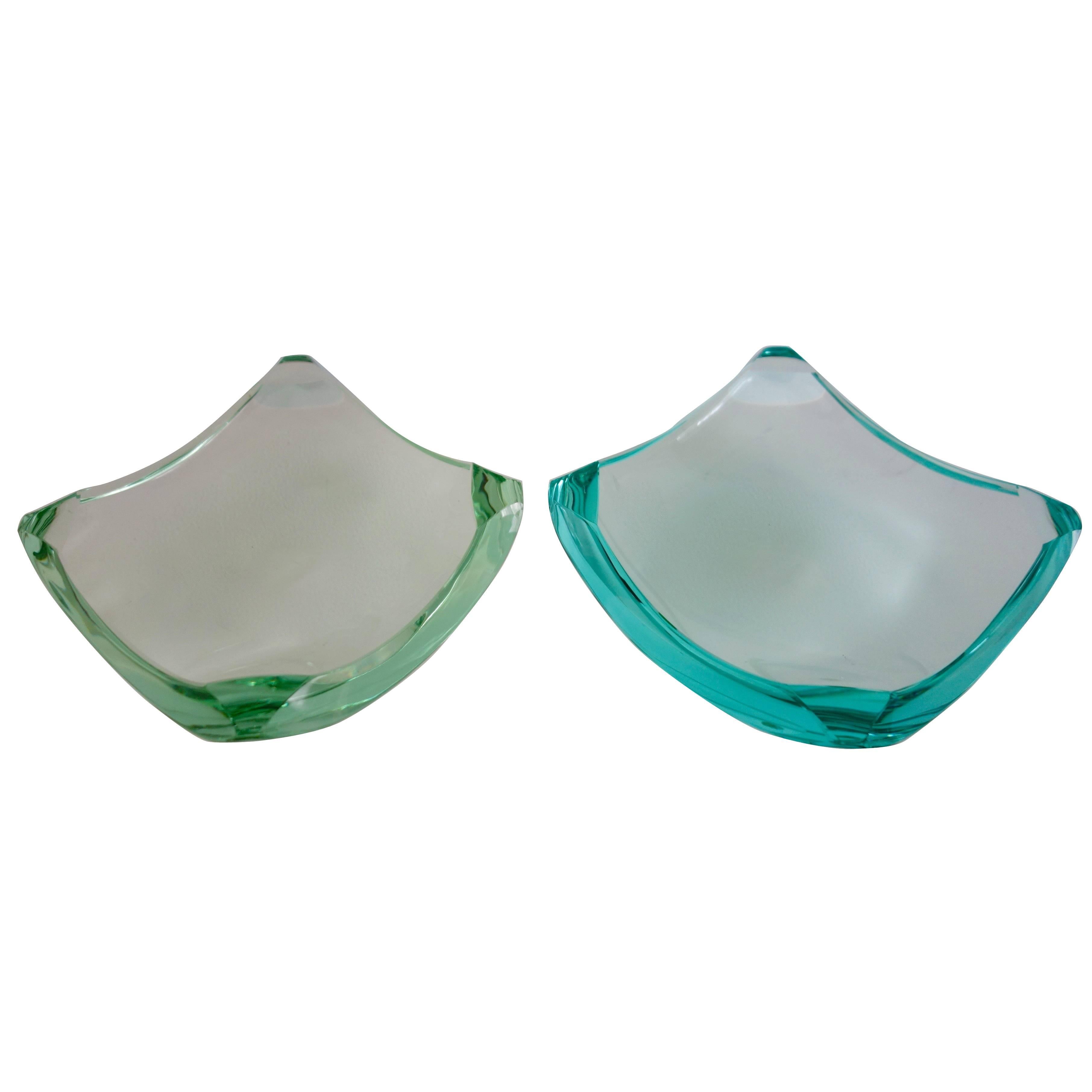 Pair of Erwin Burger for Fontana Arte Dishes, circa 1950 For Sale