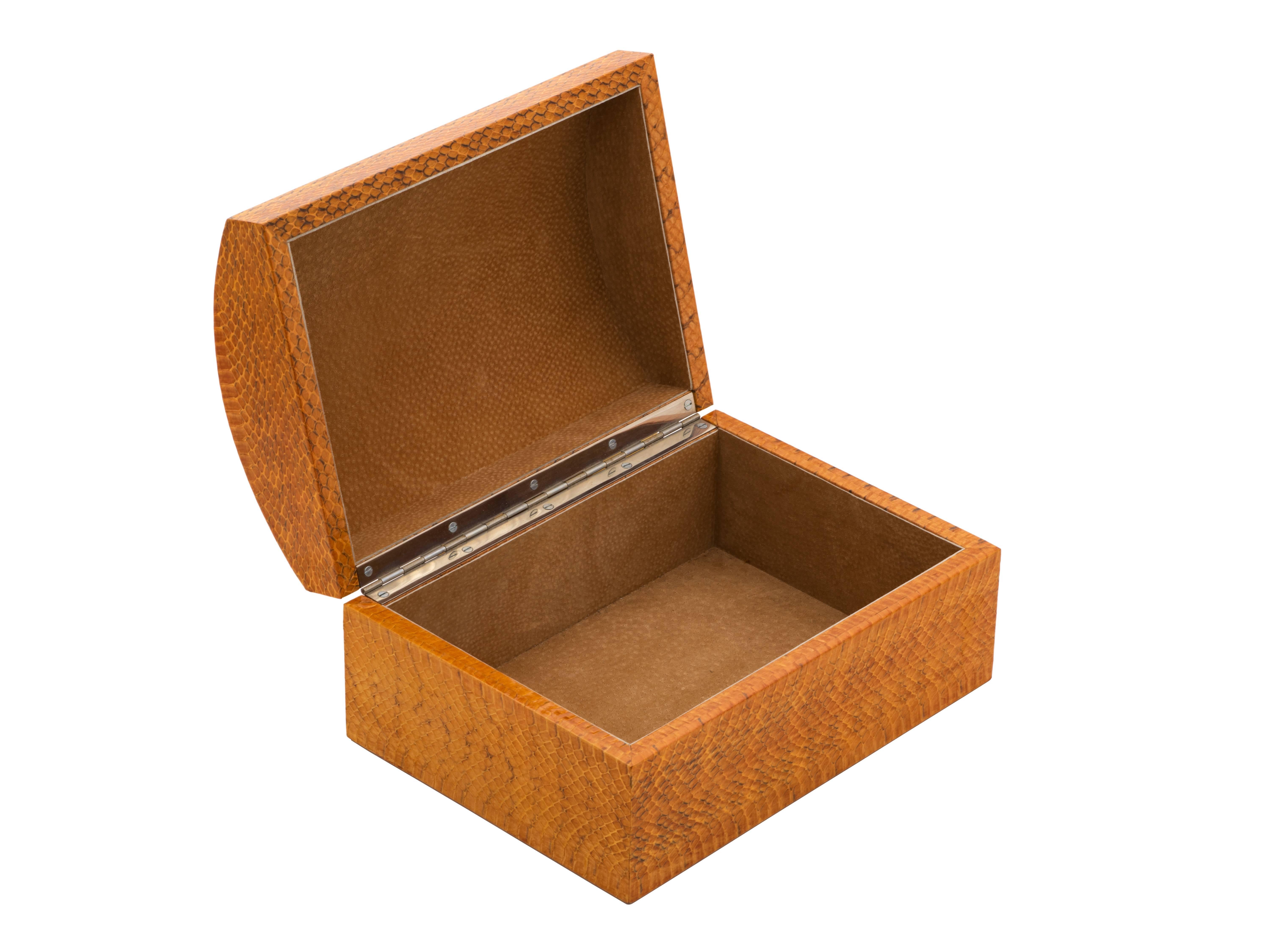 Caja decorativa de piel de serpiente lacada Karl Springer Estadounidense en venta