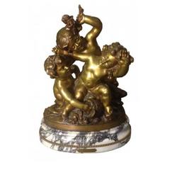 World Famous Gilt Bronze Figure Group by Payer with Original Marble Base