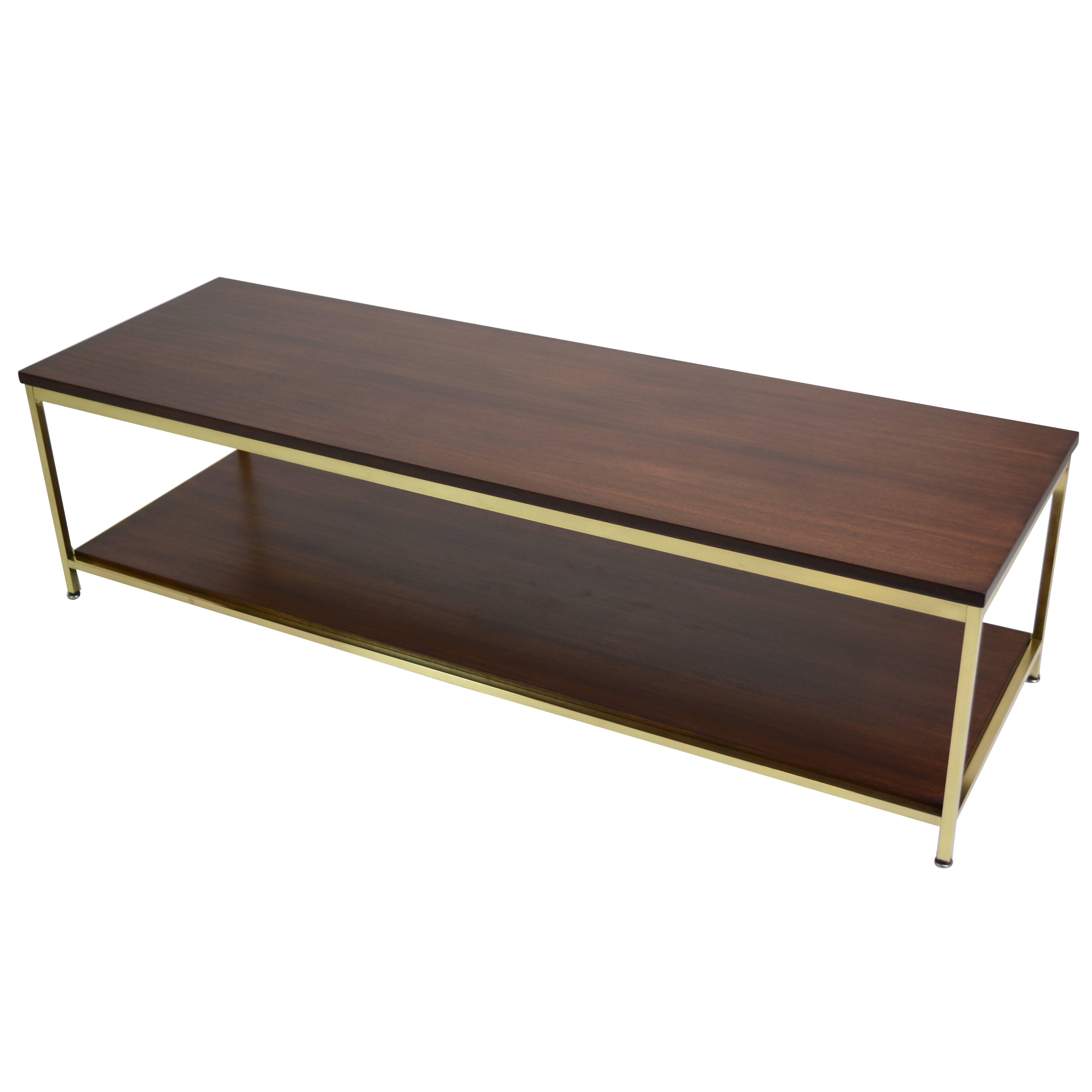 Large Brass Coffee Table by Paul McCobb for Calvin For Sale
