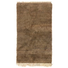 Minimalist Tulu Rug. 100% Natural Undyed Brown Wool.  Simple, Soft and Cozy