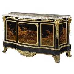 19th Century Louis XV Chinoiserie Decorated Commode