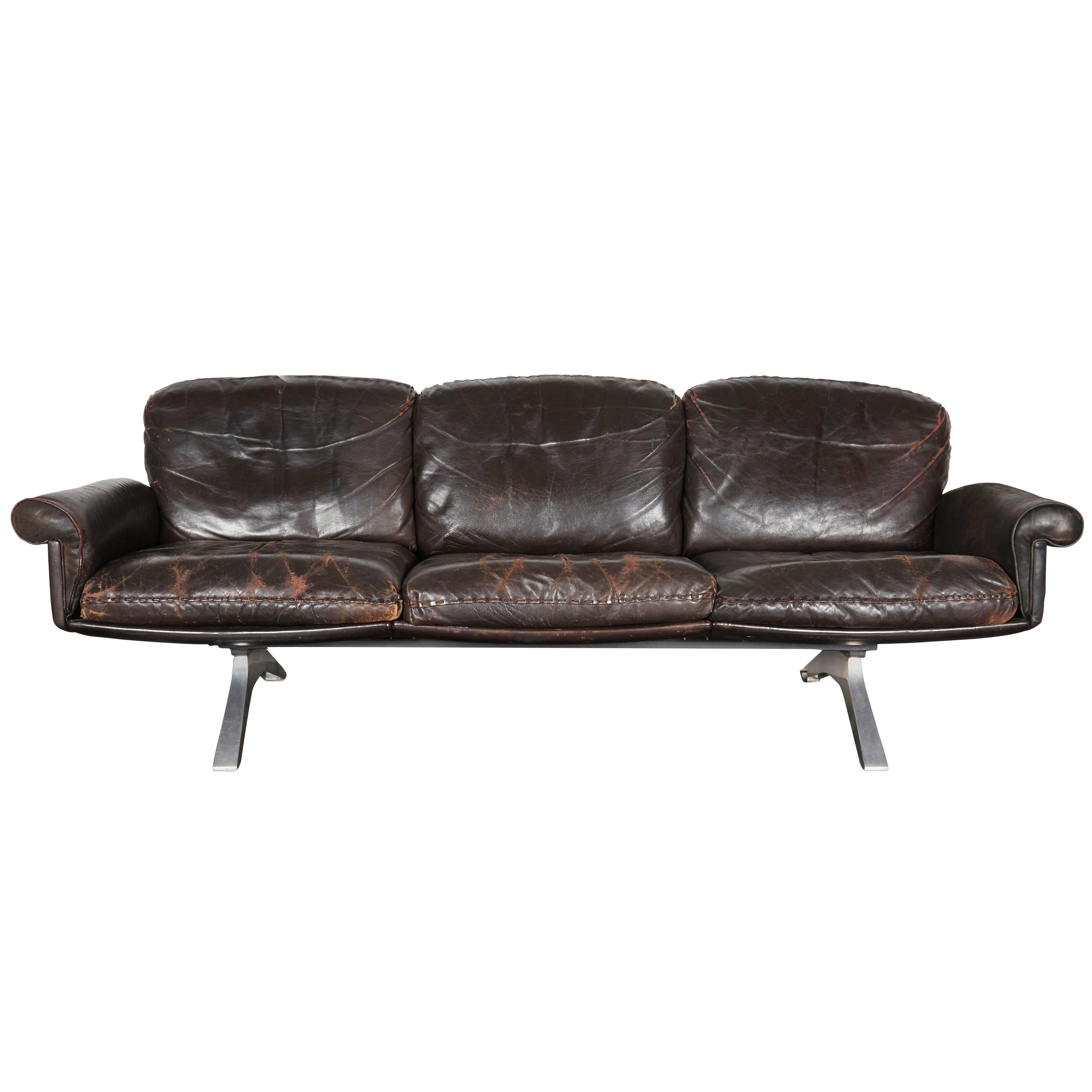 De Sede Leather Sofa For Sale