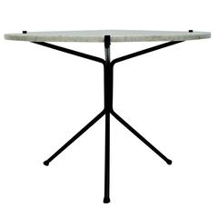 Rare Norman Cherner Marble and Iron Tripod Table, 1950s