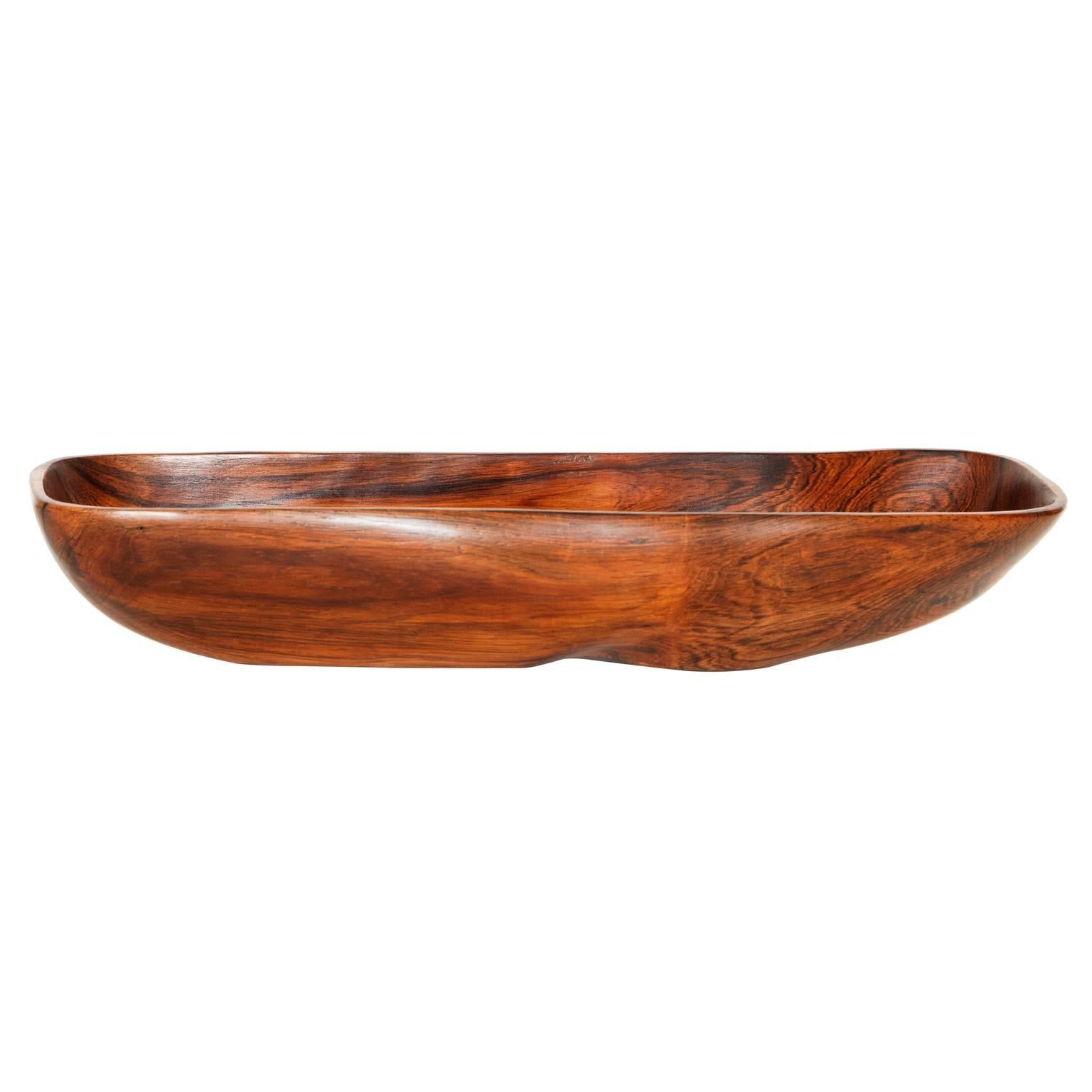 Brazilian Rosewood Sculpted Bowl, circa 1960s For Sale
