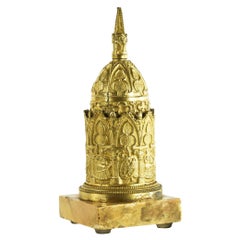 Early 19th Century Gilded Bronze Bell, Highly Architectural Design