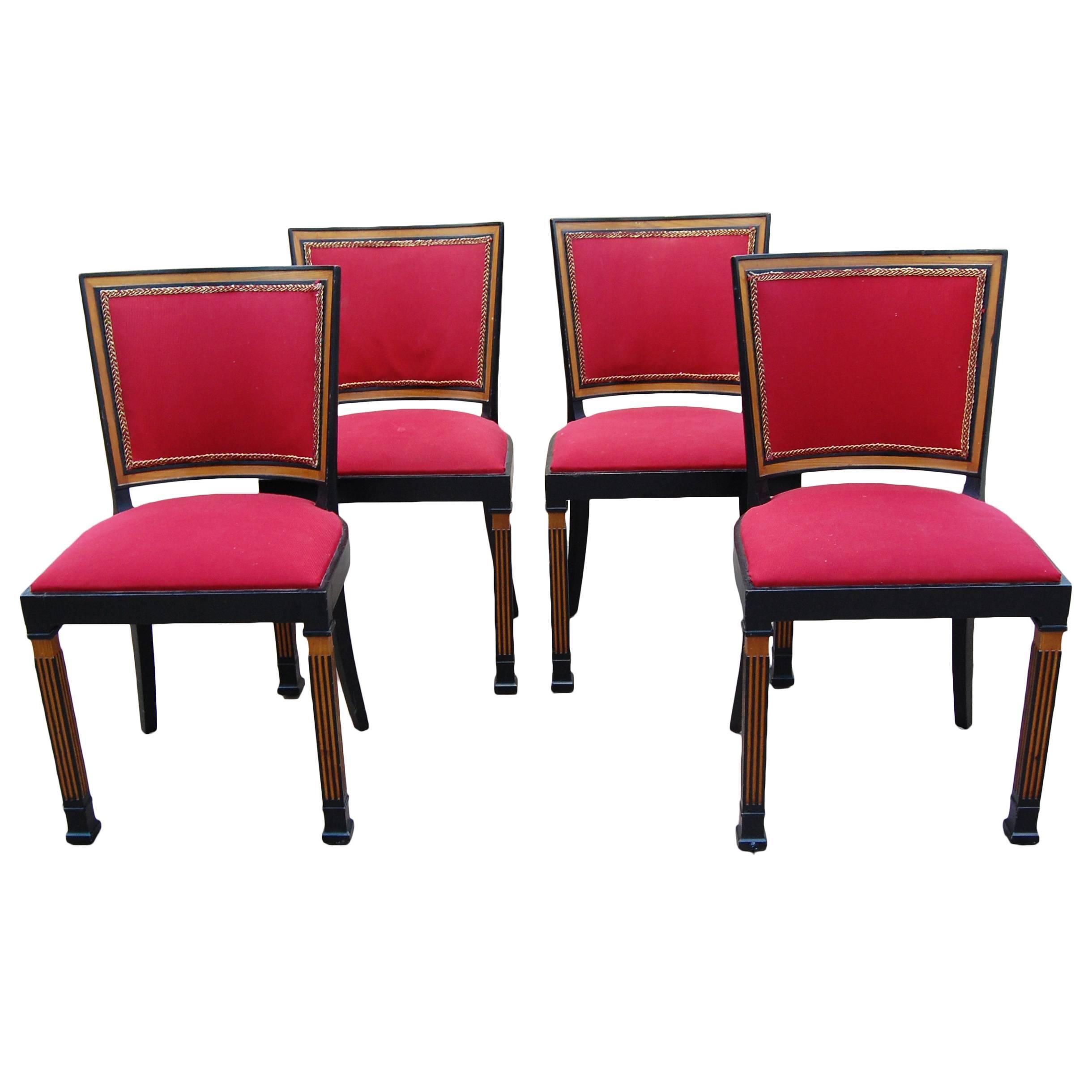 Set of Four Chairs, Erik Chambert, circa 1930