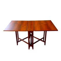 Rosewood Drop-Leaf Table by Bendt Winge