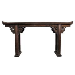 Early 19th Century Chinese Elm Narrow Altar Table