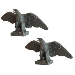 Vintage Large Mid-20th Century Pair of Eagle Statues