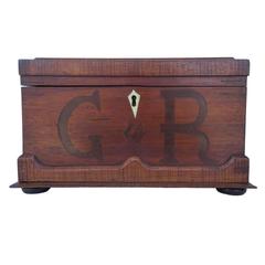 19th Century Heart in Hand Tiger Maple Tea Caddy