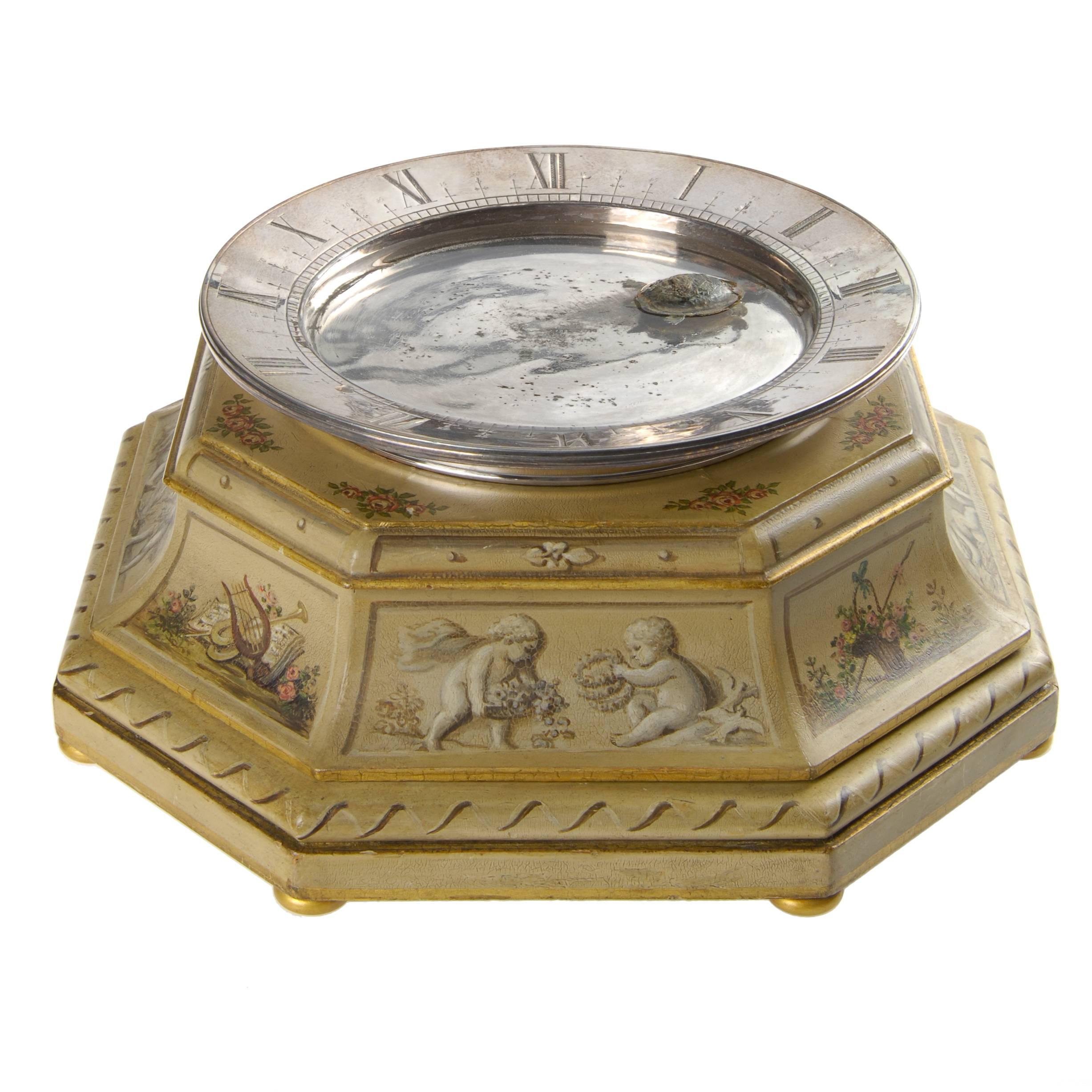 "CA", France, Movement, Rare French Table Clock with Arcane Time Display For Sale