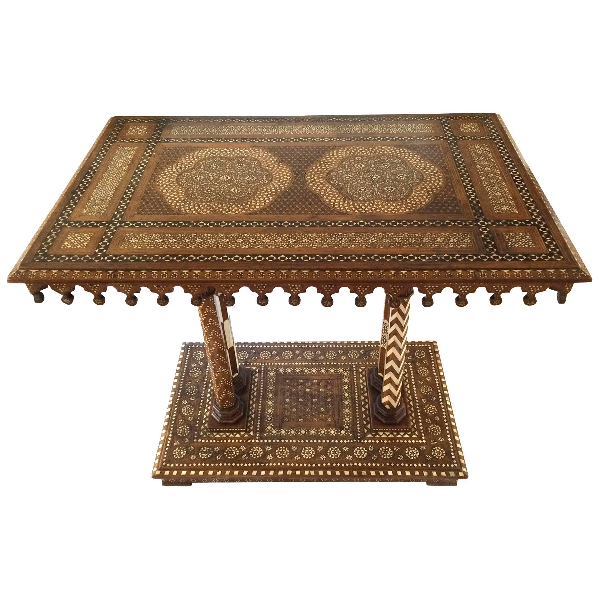 19th Century Italian Inlay Walnut Table For Sale