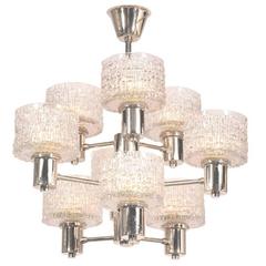 Hans-Agne Jakobsson Vertical Cut Crystal Chandelier 12