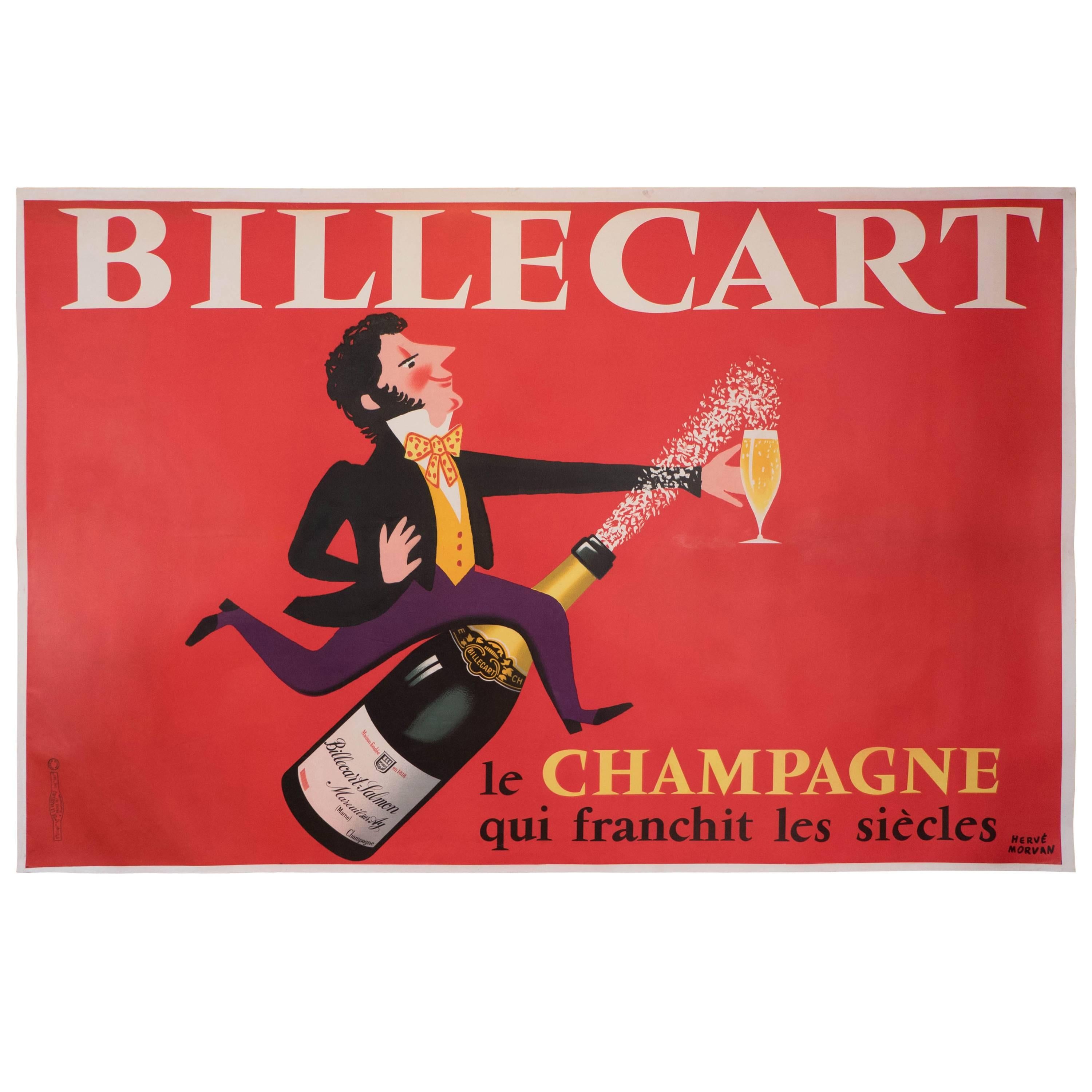 Rare Hervé Morvan Lithograph 'Billecart Le champagne qui Franchit les siècles'