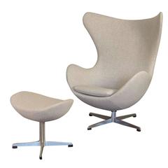 Egg Chair and Footstool by Arne Jacobsen