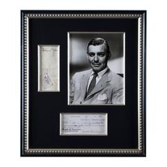 Check Signed by Clark Gable with Photograph