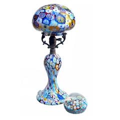 Art Nouveau Millefiori Lamp, Italian Art Glass Gem