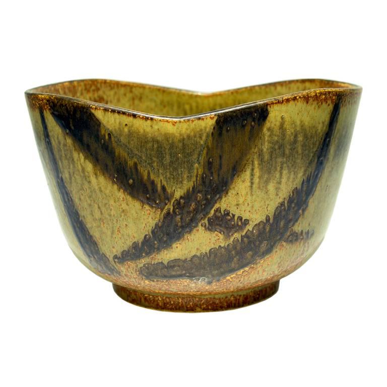 Massive Stoneware Bowl by Eva Staehr-Nielsen for Saxbo For Sale