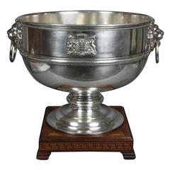 Antique Regency Silver Plated Footed Punch Bowl Bearing the Arms of the City of Bath