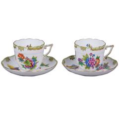 Set of Two Herend Queen Victoria Tea Cups