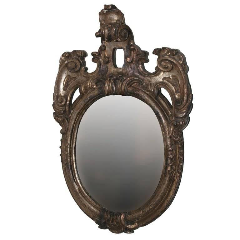 Mirror Oval Italian Baroque Period 18th Century Italy