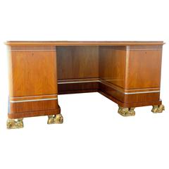 Unique Swedish Art Deco Desk and Armchair ca 1930 by Carl Bergsten 2