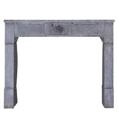 19th Century Antique Fireplace Mantel in Bicolor Marble Stone 6