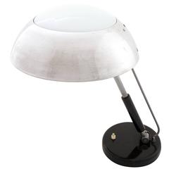 Bauhaus Table Lamp by Karl Trabert, Nickel and Opal Glass, Art Deco, 1930s 11