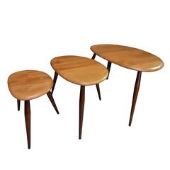 Used Ercol Originals Nest of Pebble Tables, Coffee Table by Lucian R Ercolani