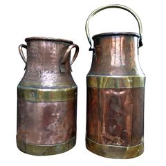 Used 19th Century French Copper Milk Churn