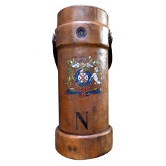 20th Century British Naval Leather Artillery Shell Carrier