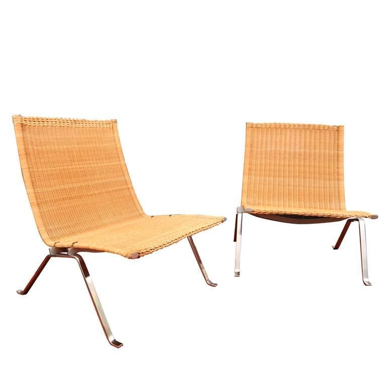 Pair of Lounge Chairs by Poul Kjaerholm For Sale