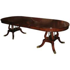 Federal Style Mahogany Double Pedestal Dining Table