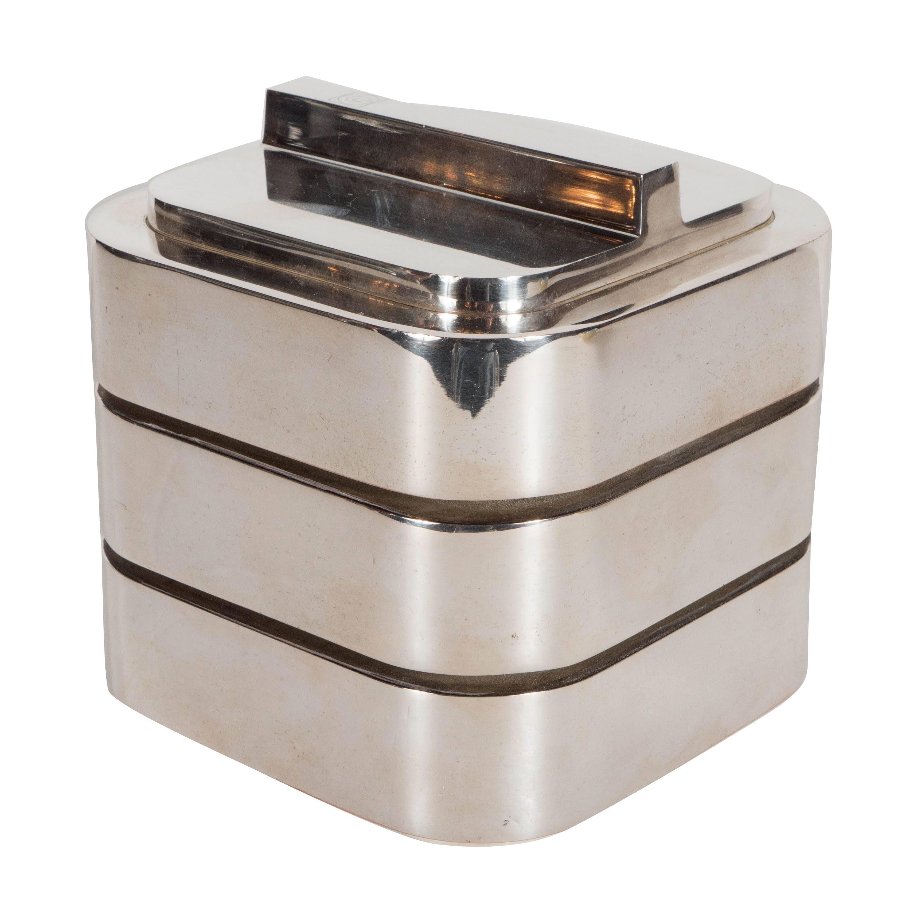Ultra-Chic Mid-Century Streamlined Ice Bucket with Lid by Christian Dior