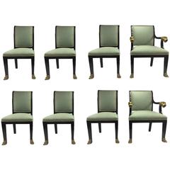 Set of Eight Lacquered Dining Chairs