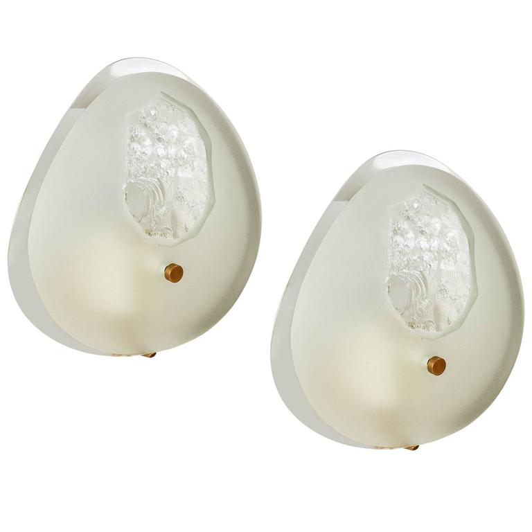 Sculpted Sconces, Max Ingrand for Fontana Arte ca.1960 For Sale at 1stdibs