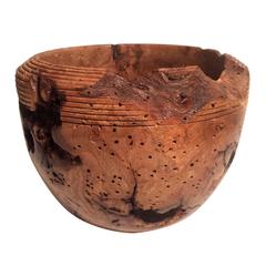 A David Ebner Turned Oak Burl Bowl