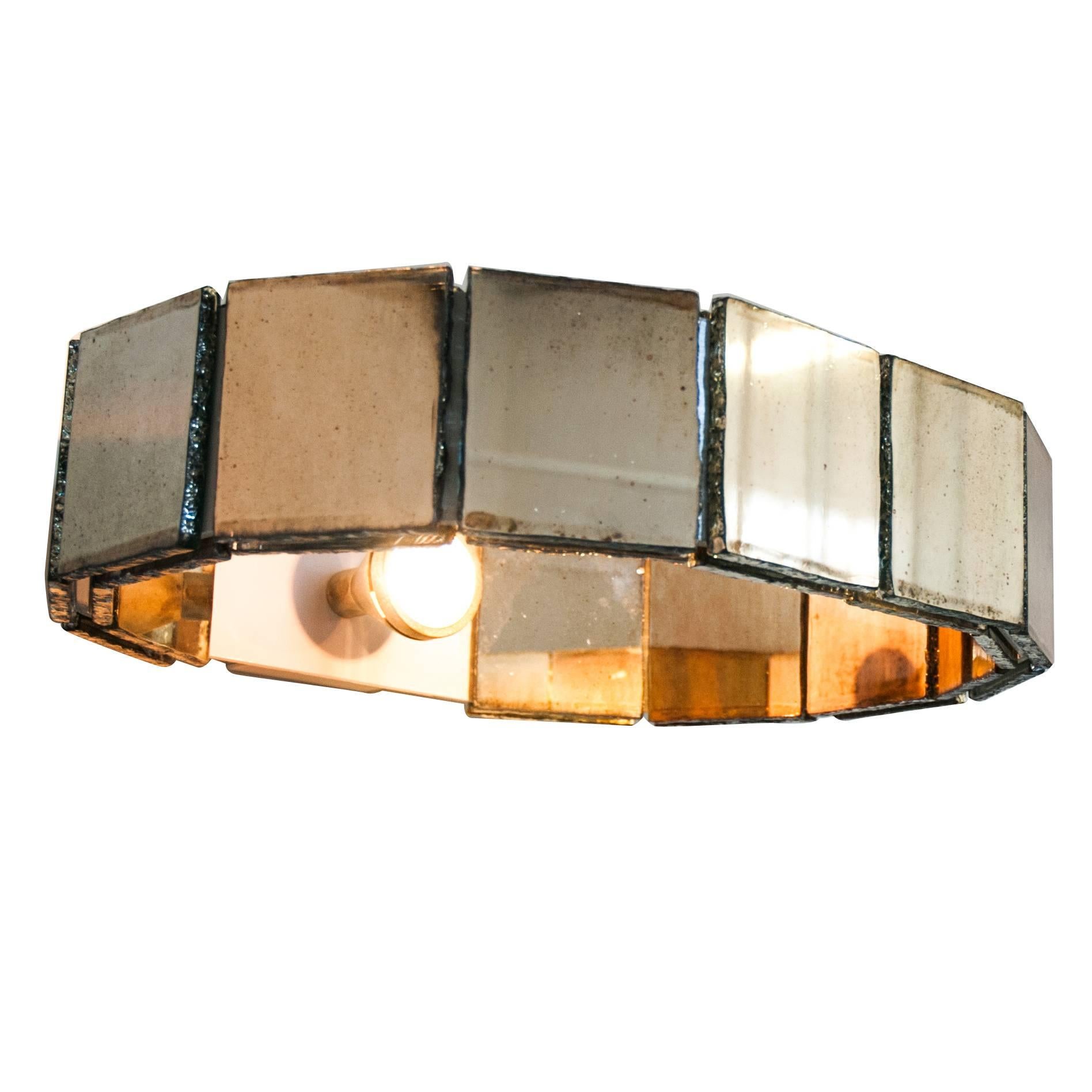 Ring contemporary  Wall lamp Silvered Glass  